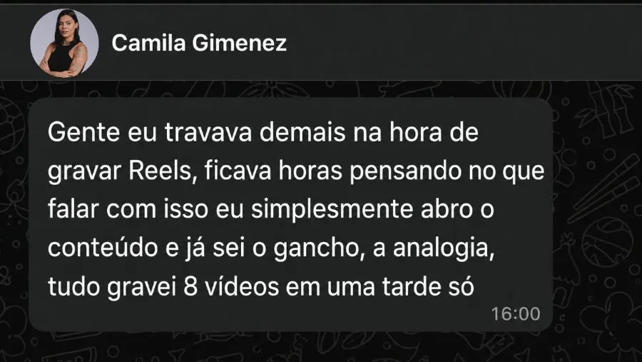 Depoimento de Camila Gimenez